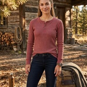 Women's Henley Thermal Top